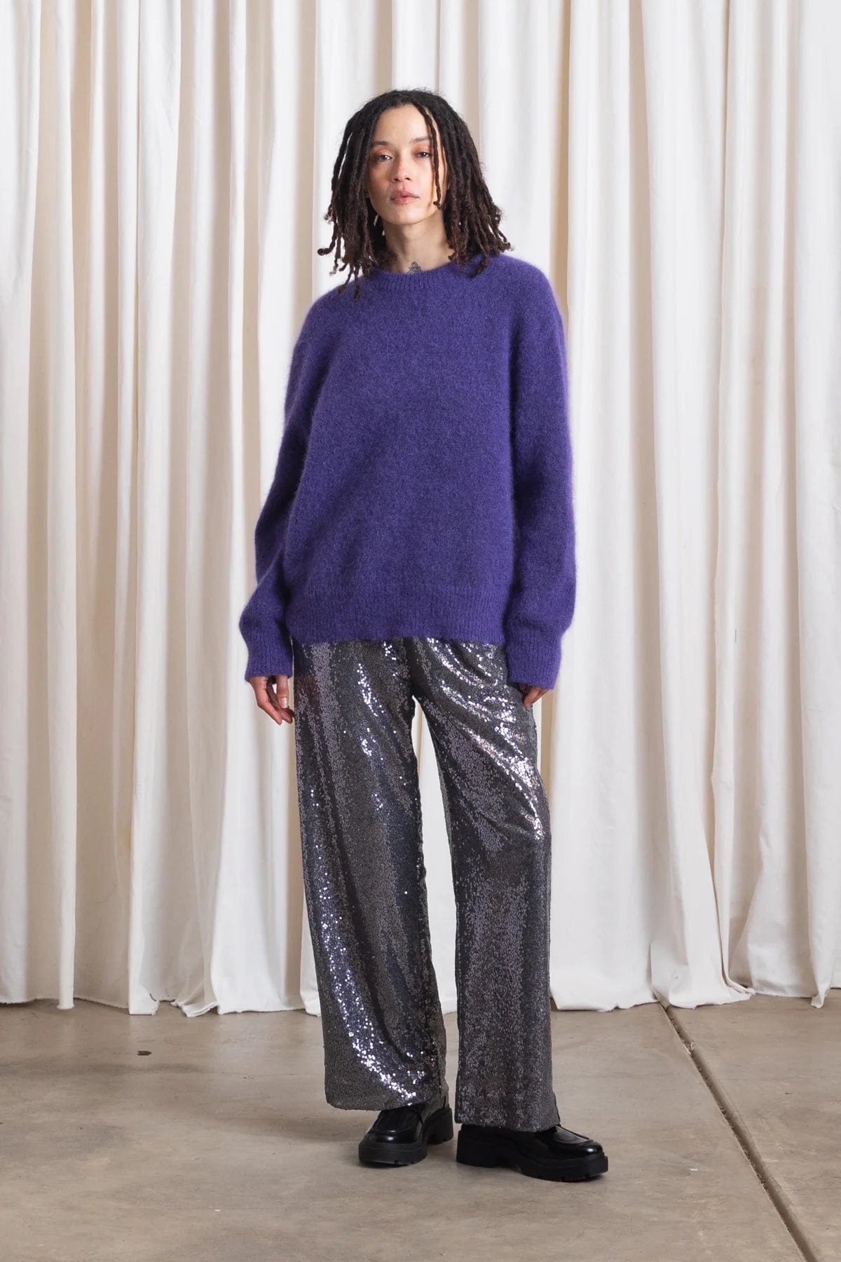 Oversized Mohair Pullover - Purple