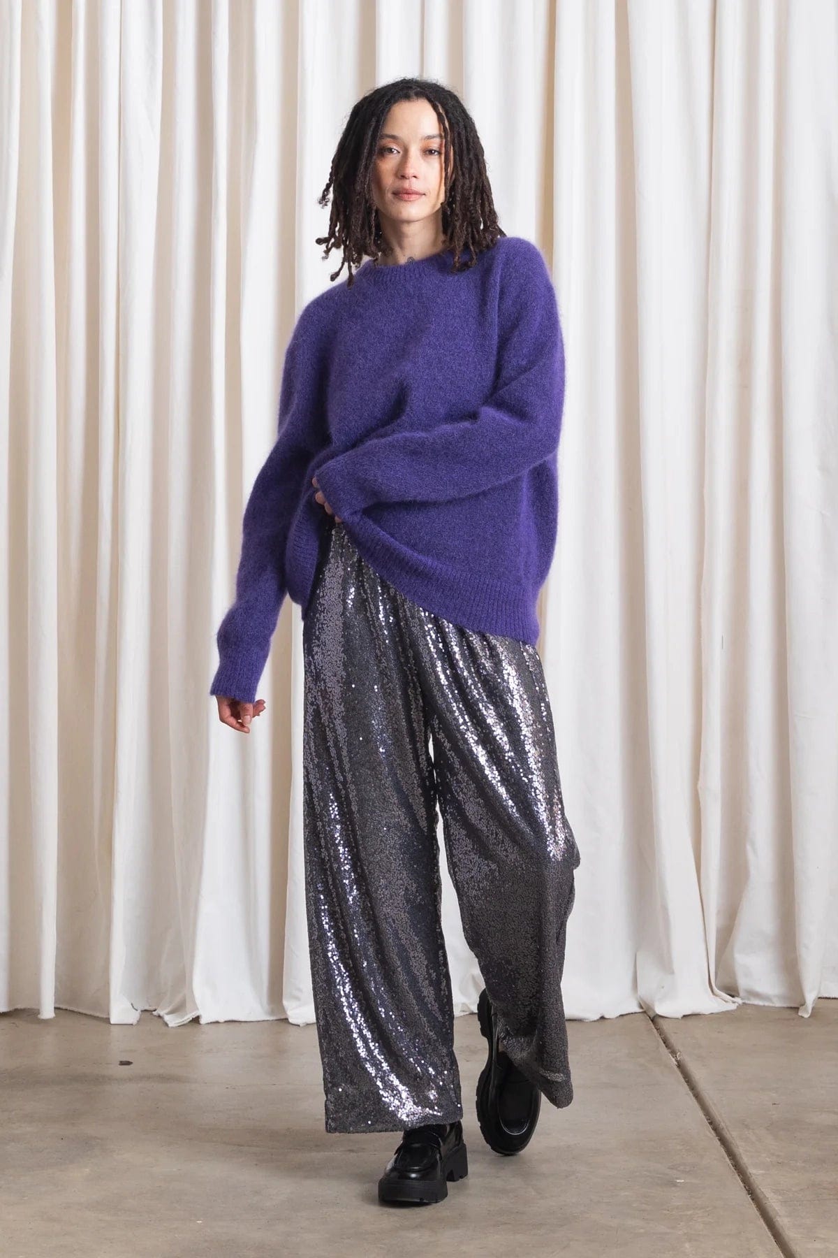 Oversized Mohair Pullover - Purple