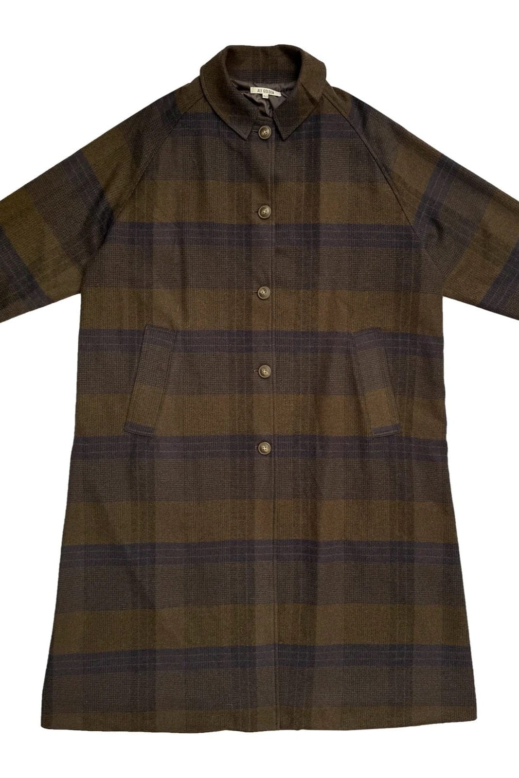 Wool Plaid New Trench - Olive / Navy