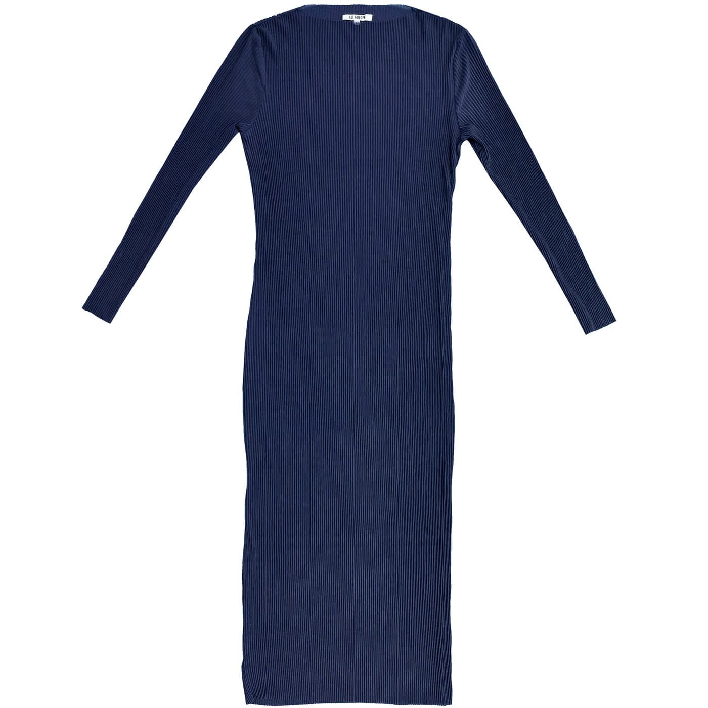 Pleated Mesh Dress - Navy