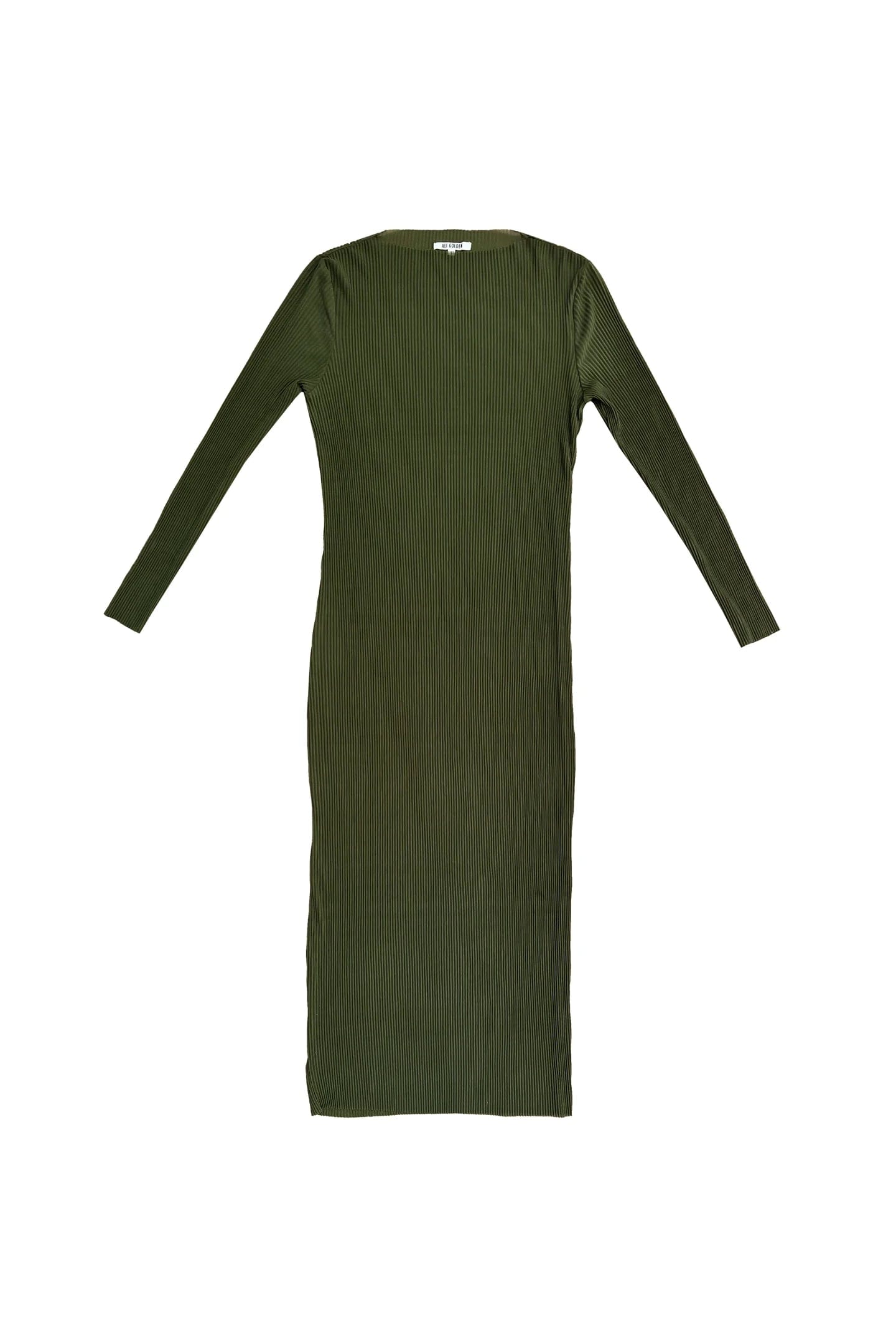 Pleated Mesh Dress - Olive