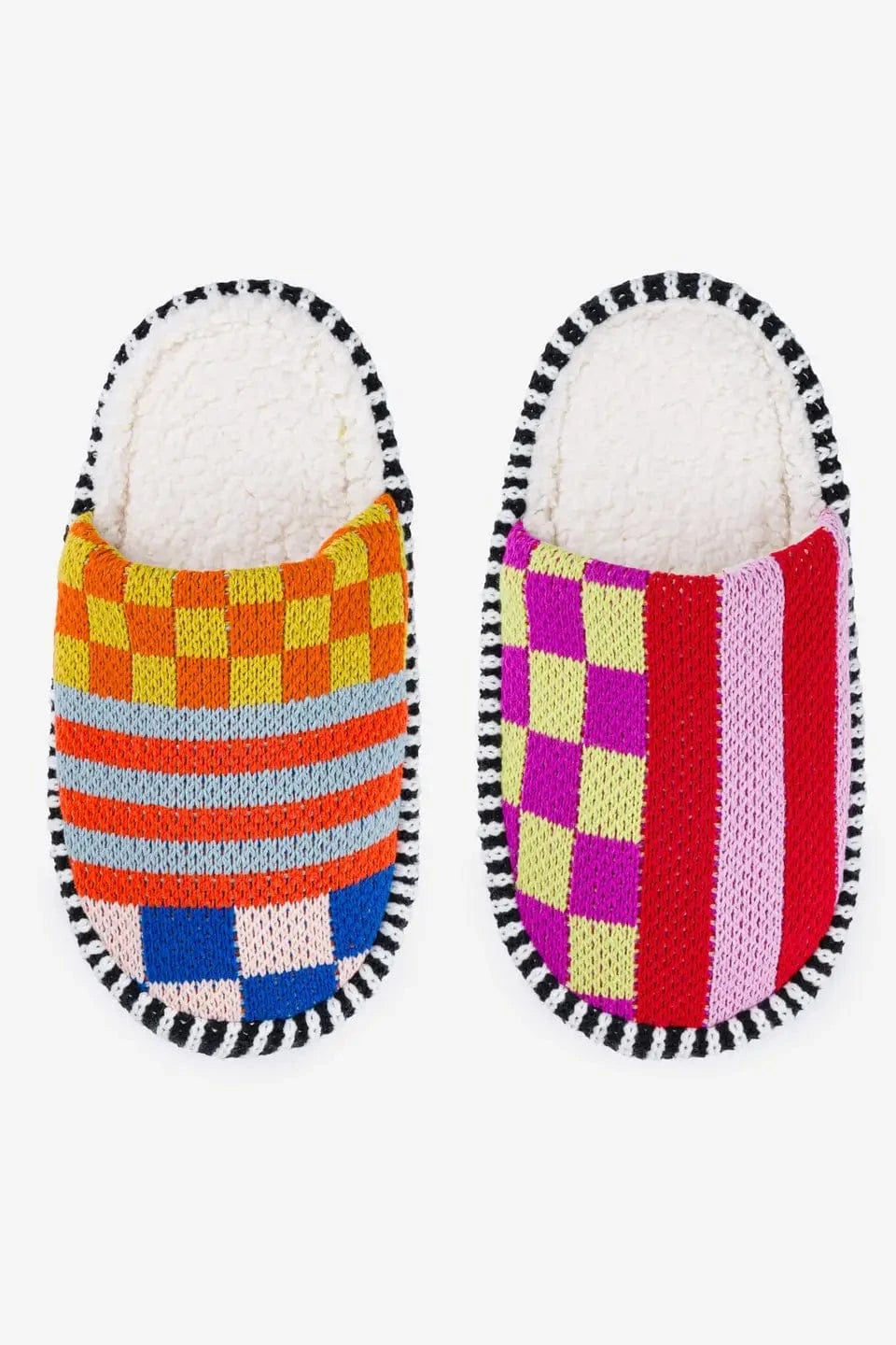 Pattern Patch Slide Slippers- Rainbow