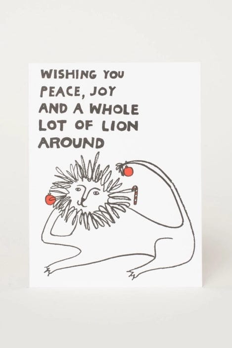 Lion Around Christmas Card