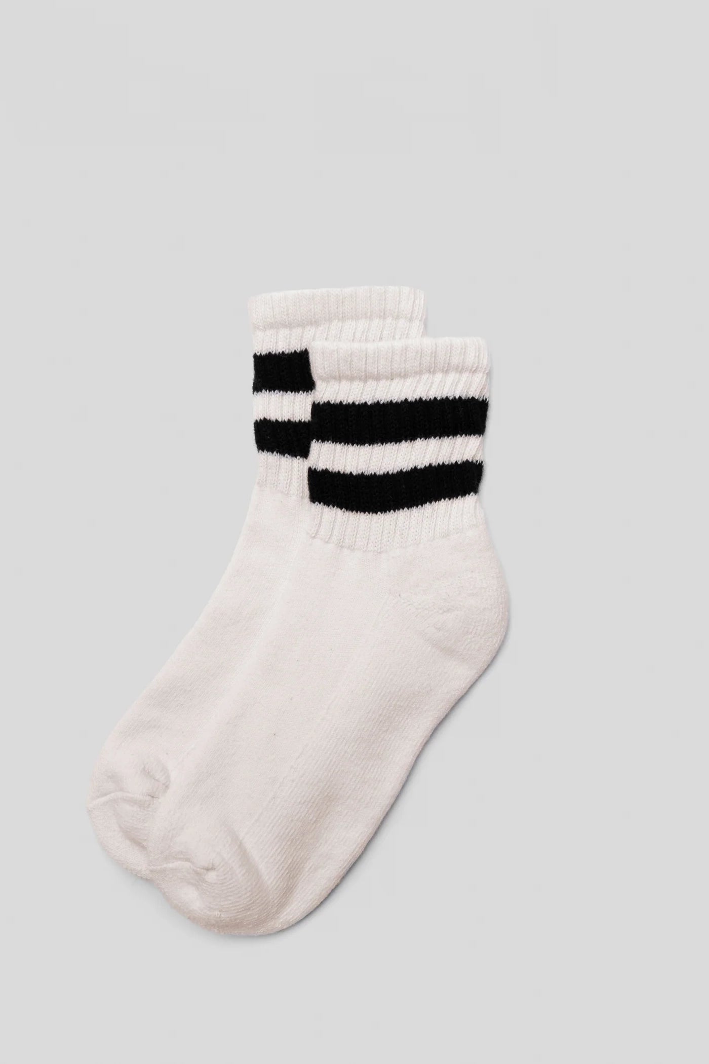 Mono Stripe Quarter Crew - Black