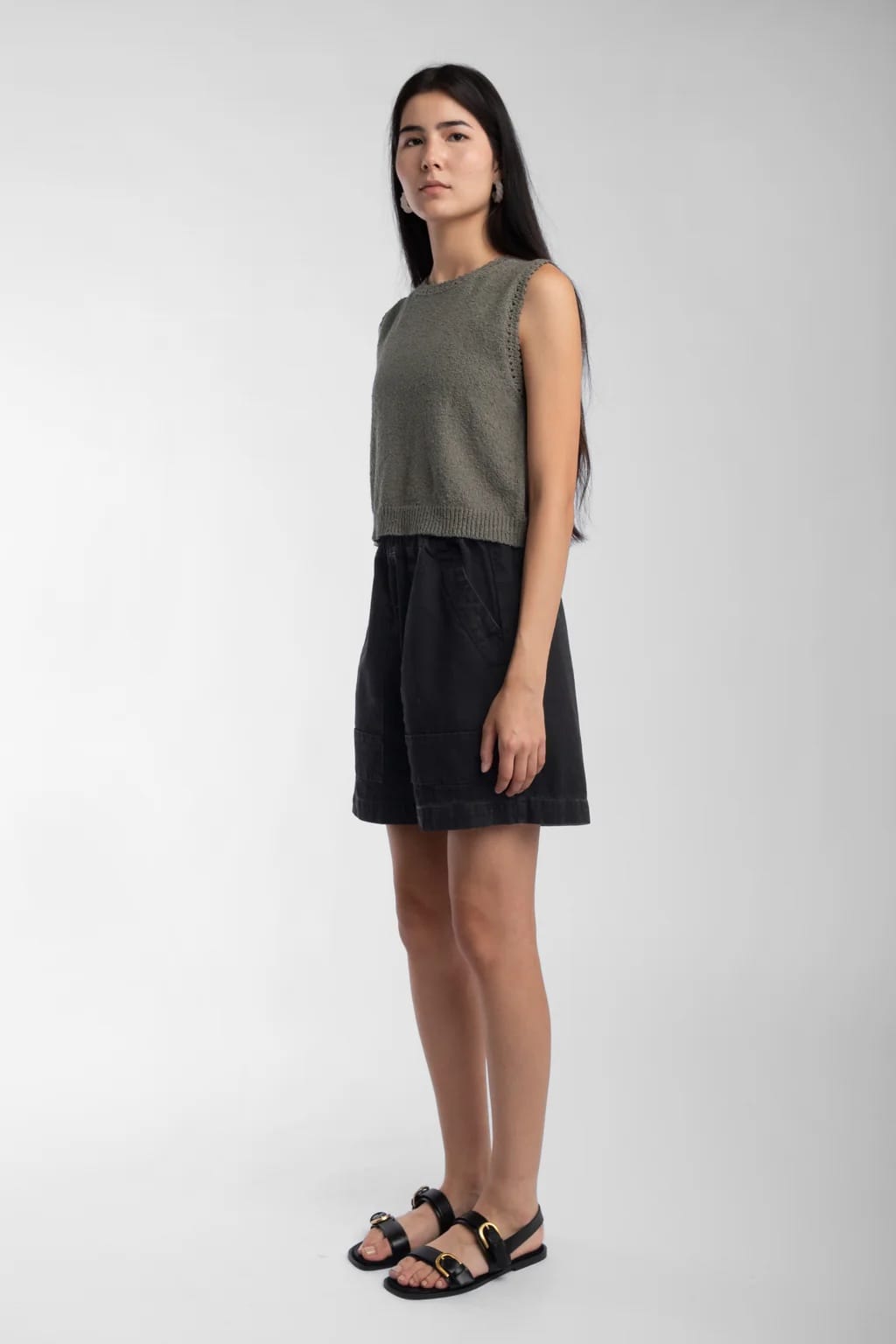 Boucle Tank - Fog Green