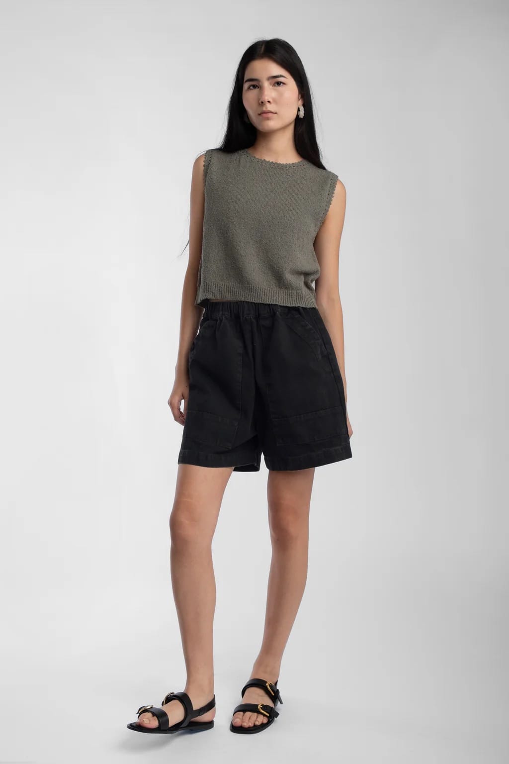 Boucle Tank - Fog Green