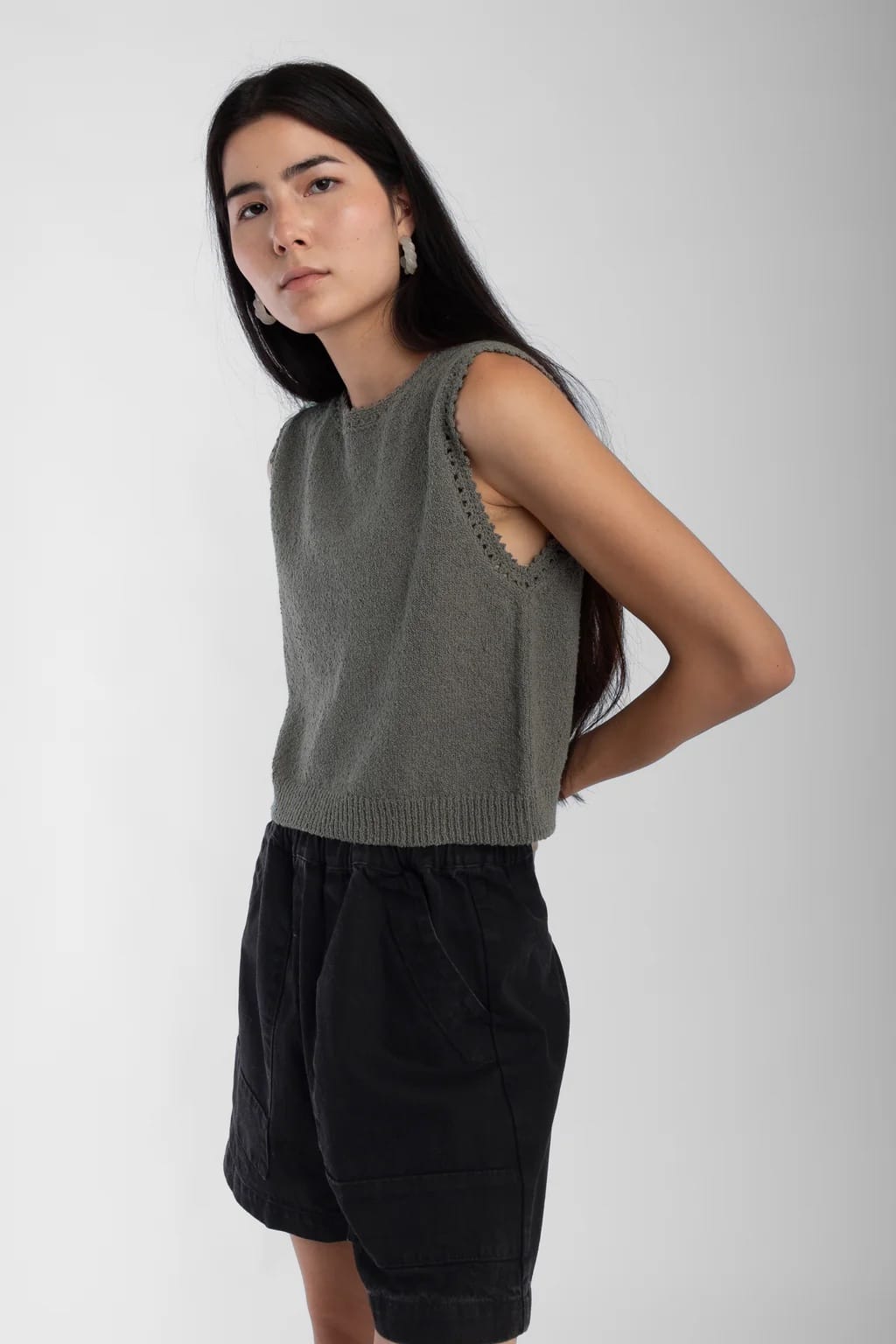 Boucle Tank - Fog Green