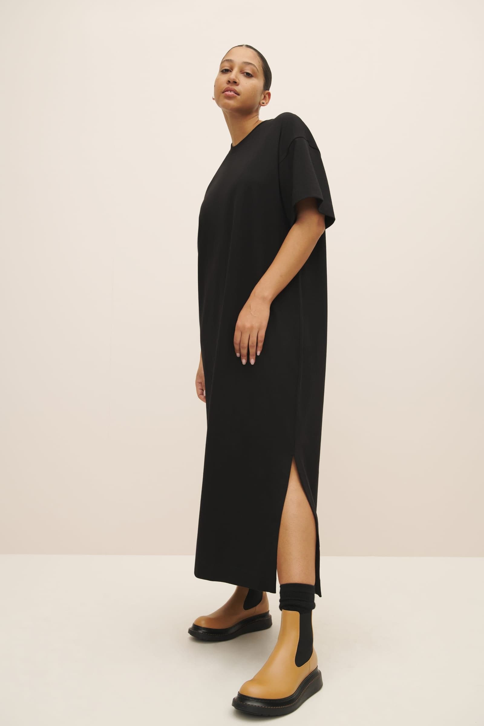 Boxy T-Shirt Dress - Black