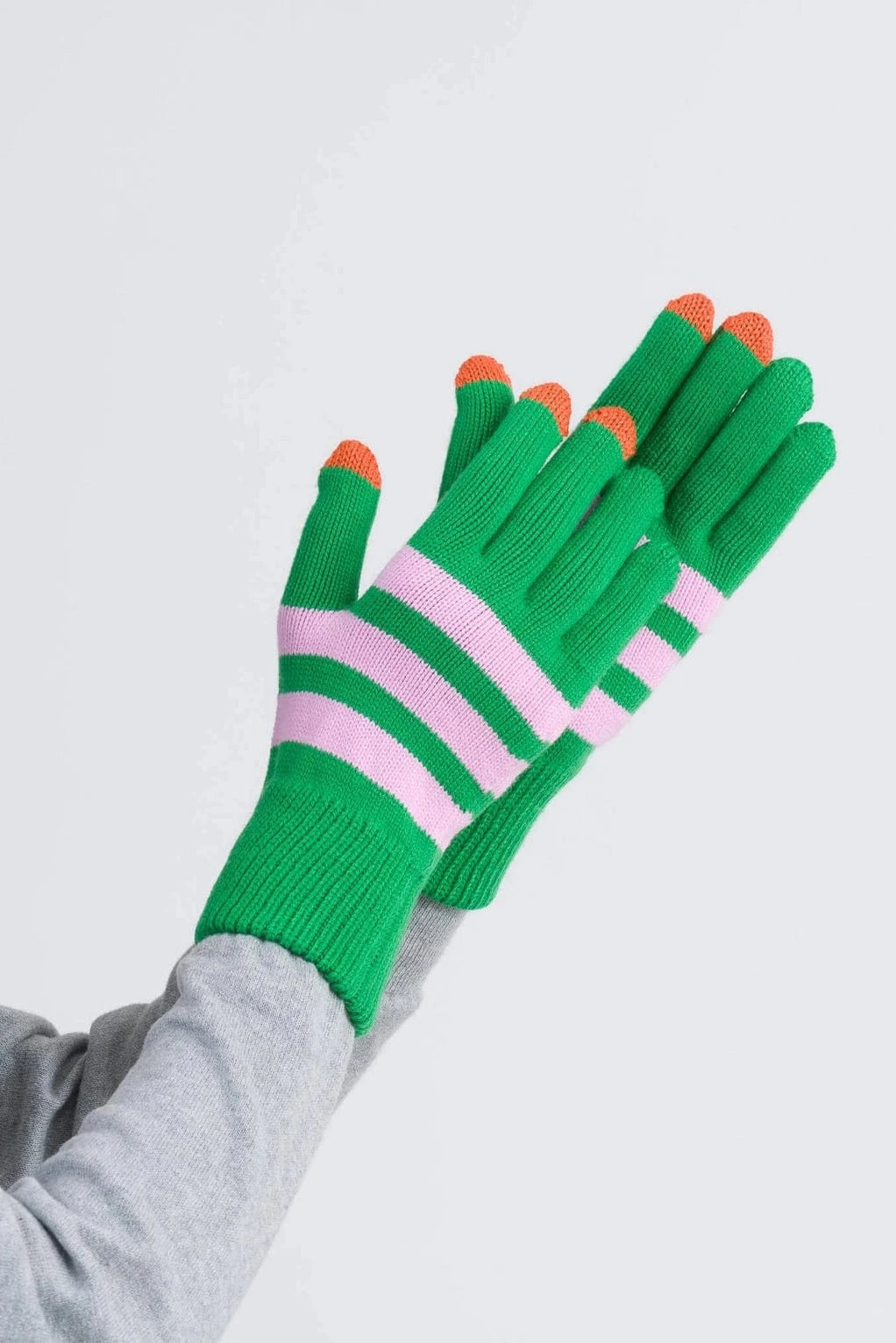 Stripe Touchscreen Gloves -  Kelly Lilac