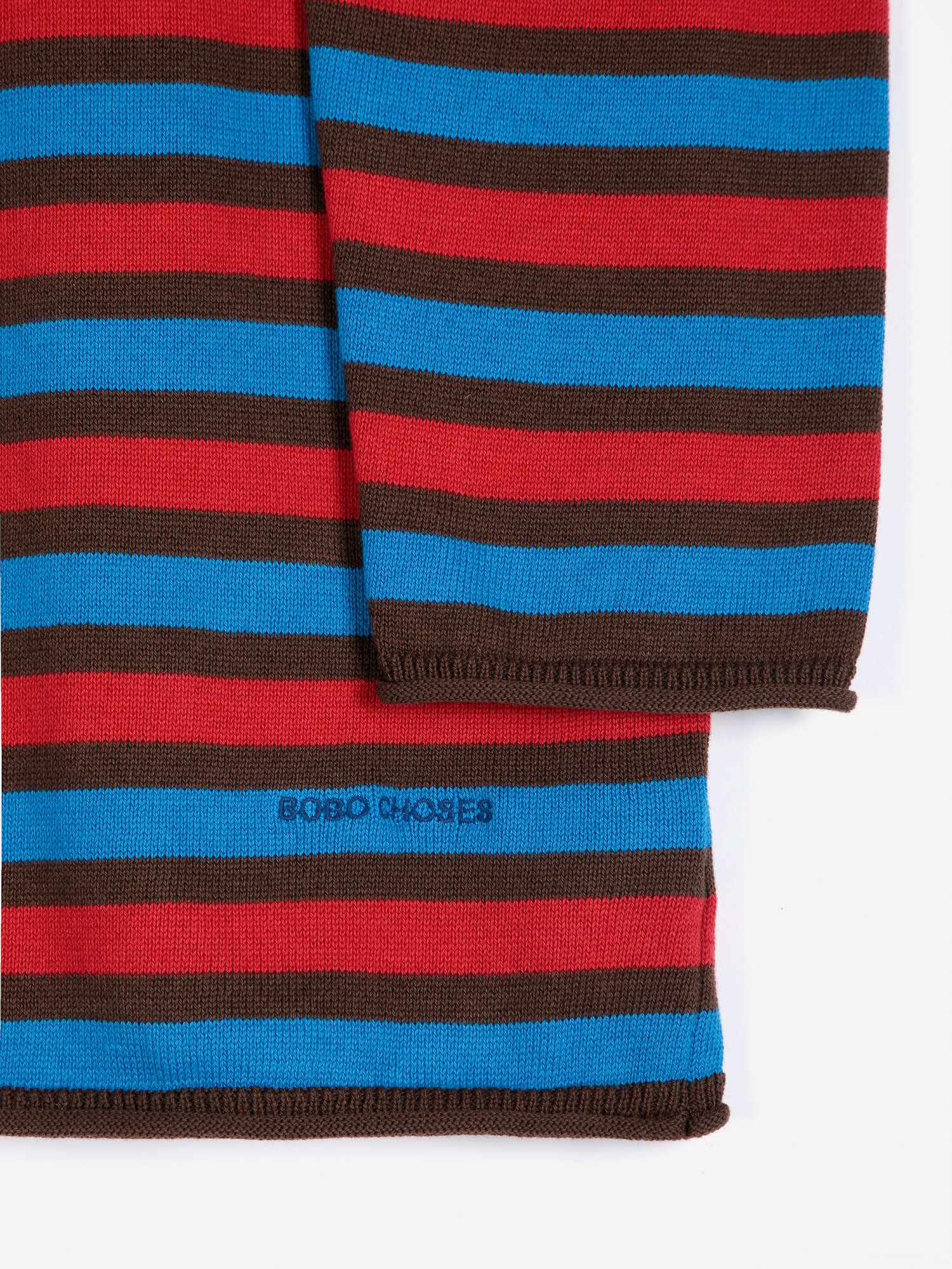 Striped Cotton Cardigan - Blue/Red