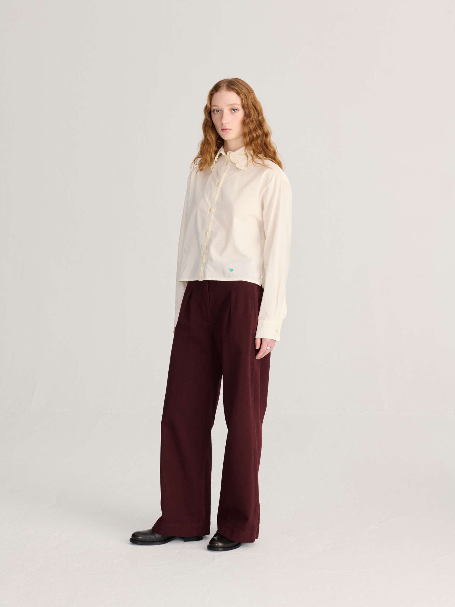Lace Ending Poplin Shirt