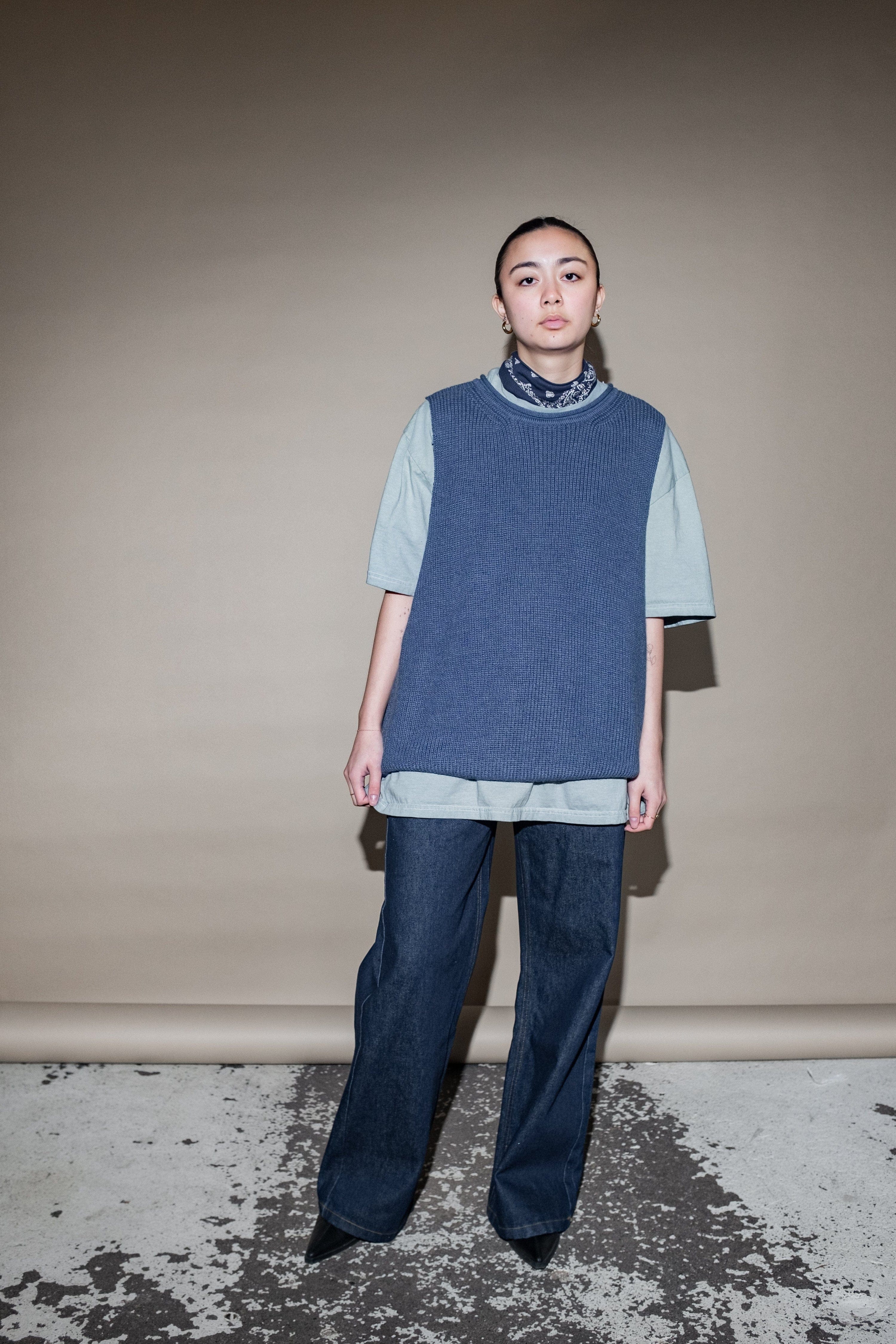 Vera Knit Vest - Denim Blue