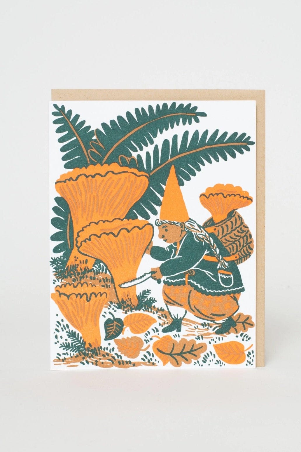 Mushroom Picking Gnome Card
