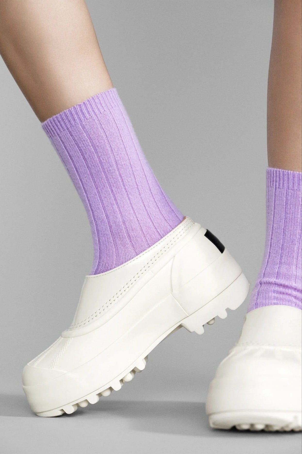 Italia Cashmere Cozy Rib Crew- Lavender