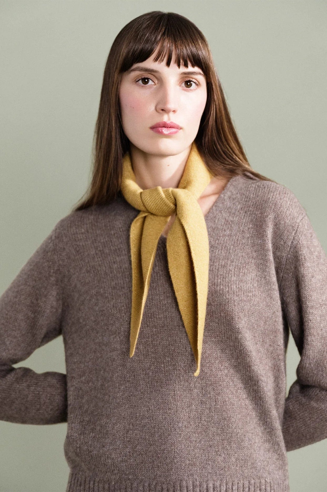 Cashmere Triangle Scarf - Amber