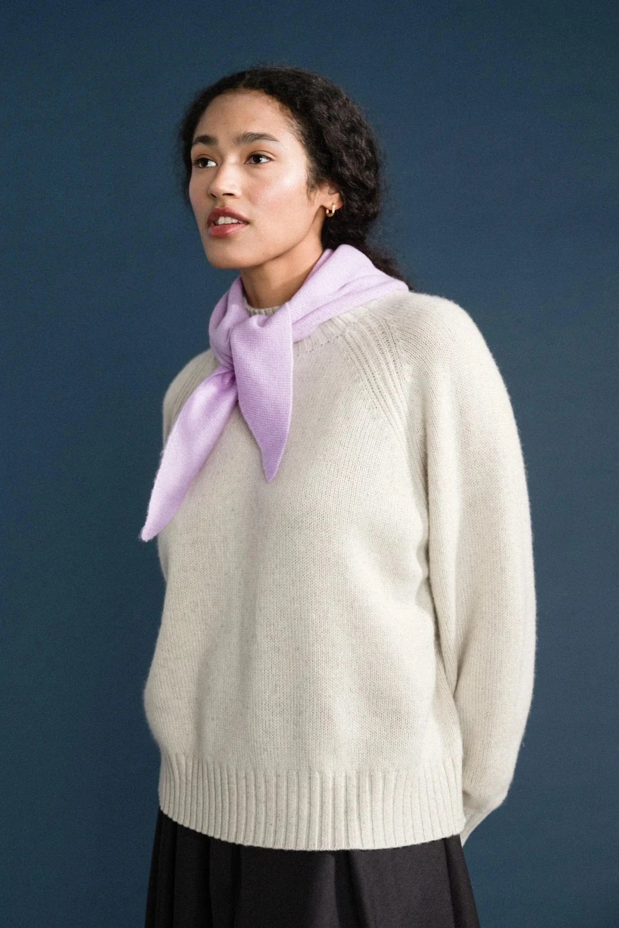 Cashmere Triangle Scarf - Lilac