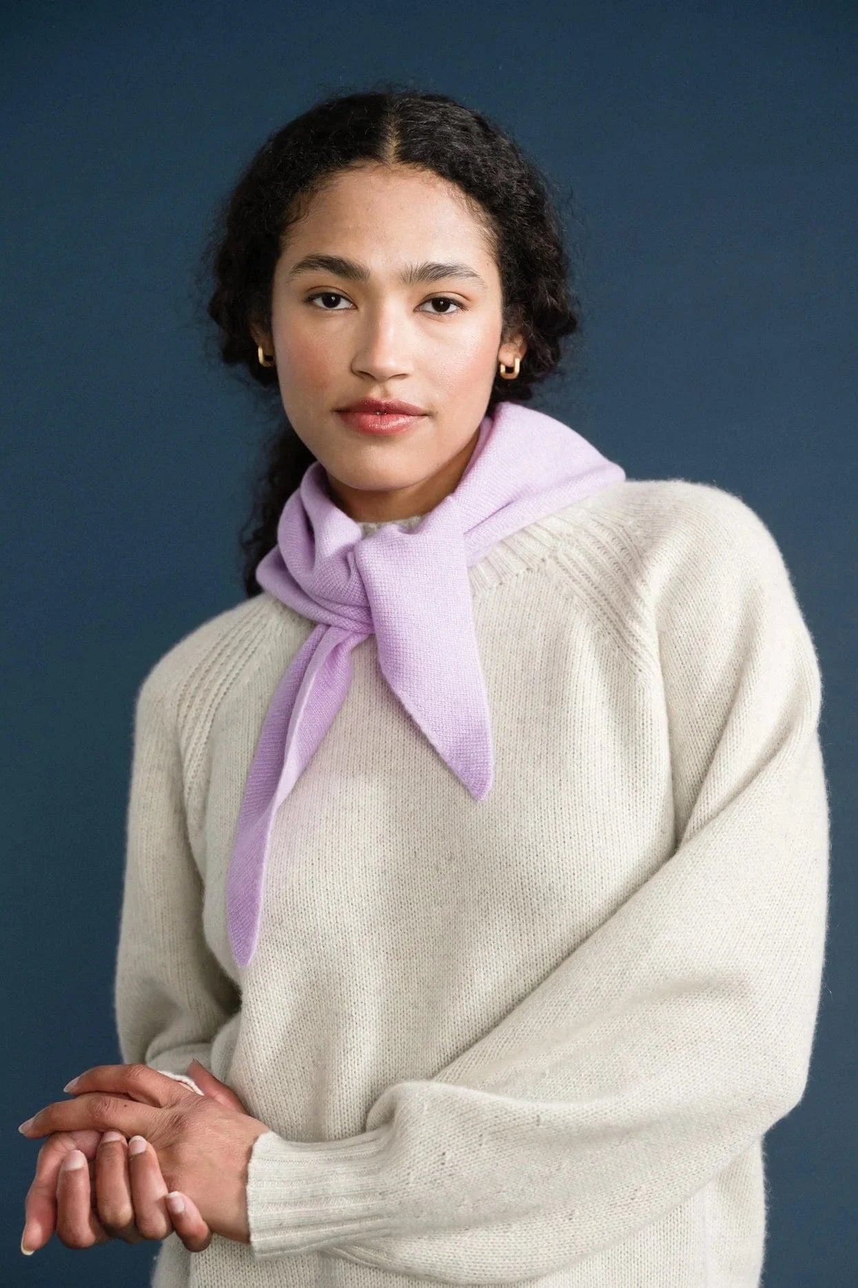 Cashmere Triangle Scarf - Lilac
