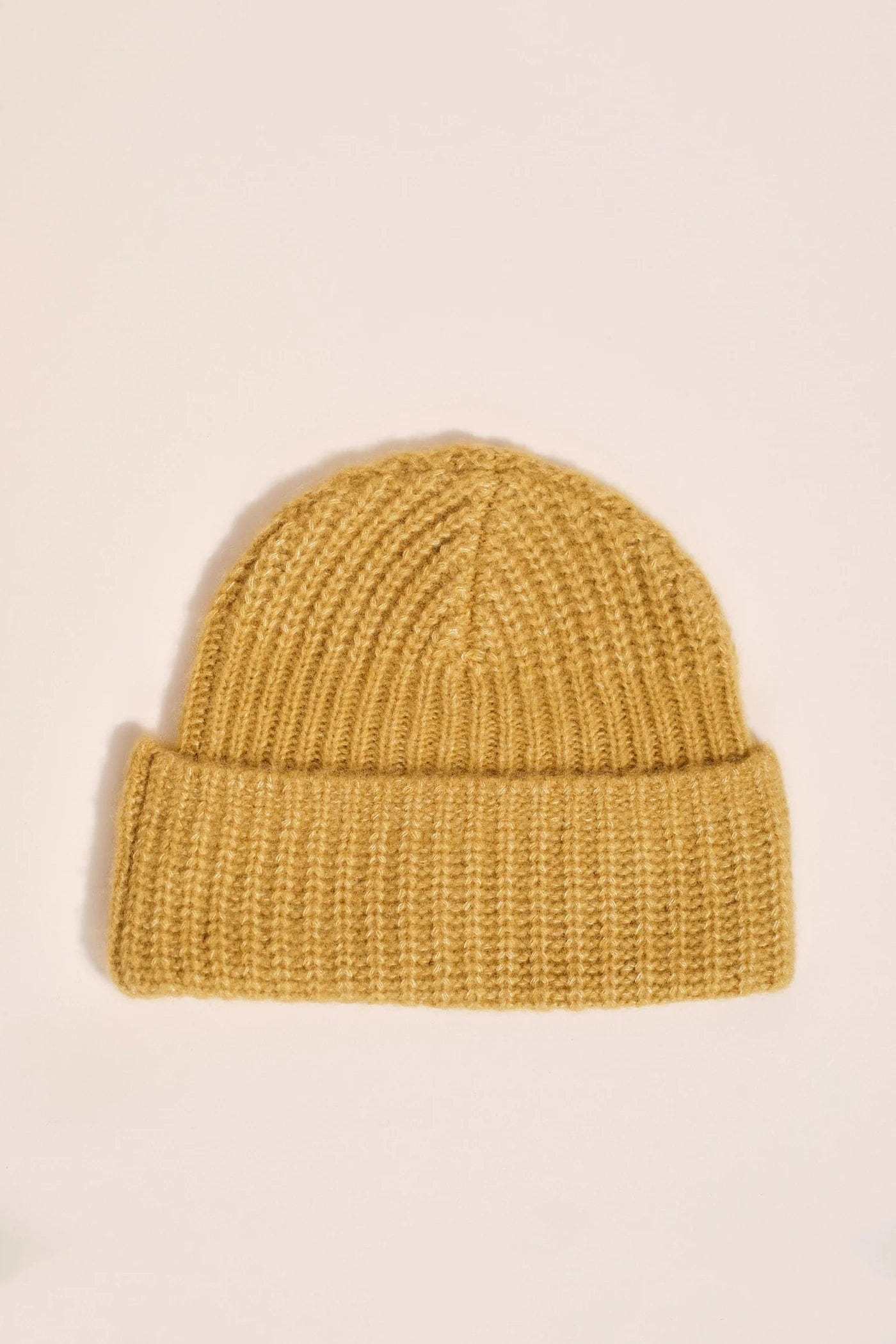 Cashmere Ribbed Beanie - Amber