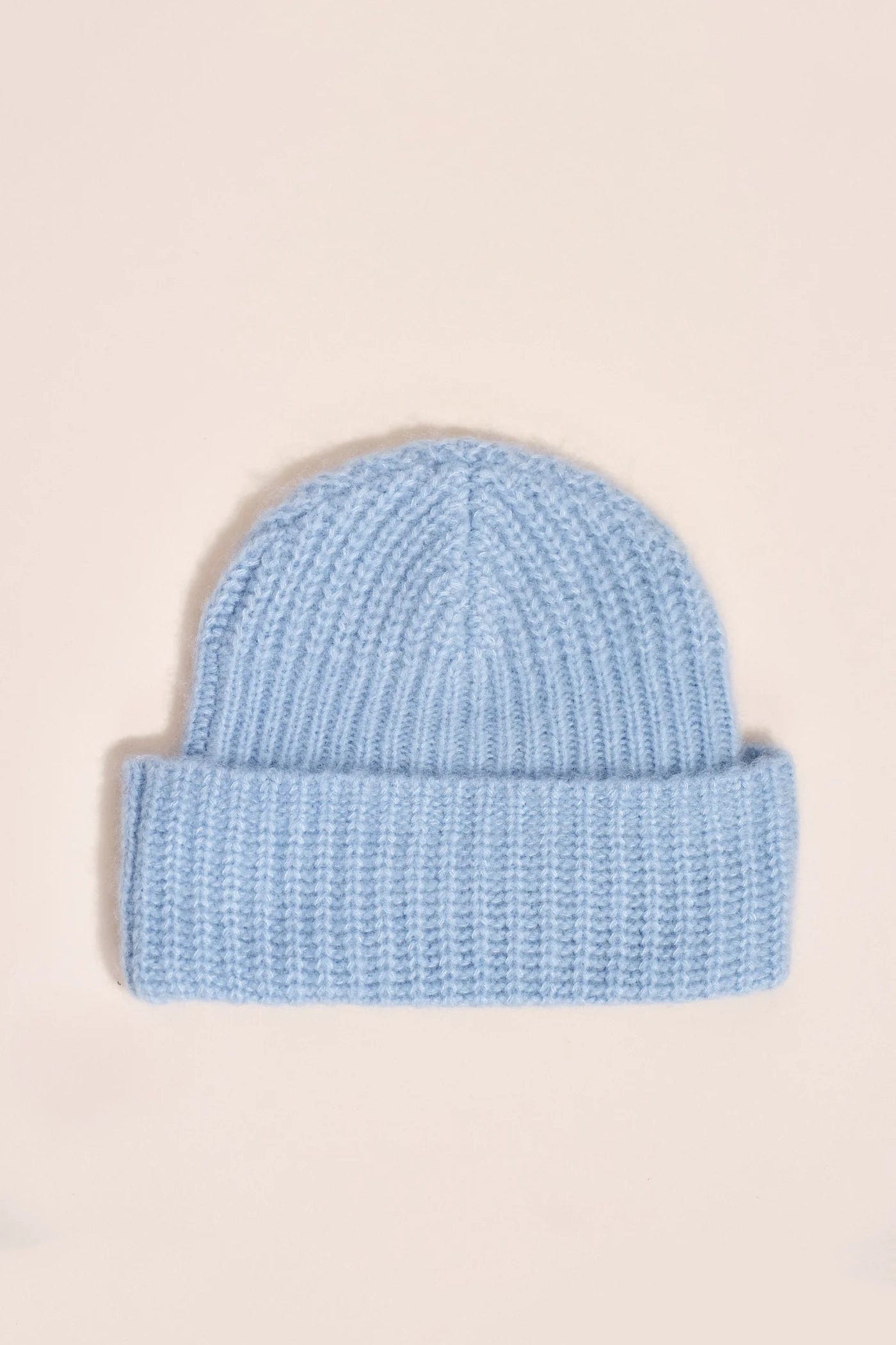 Cashmere Ribbed Beanie - Powder Blue