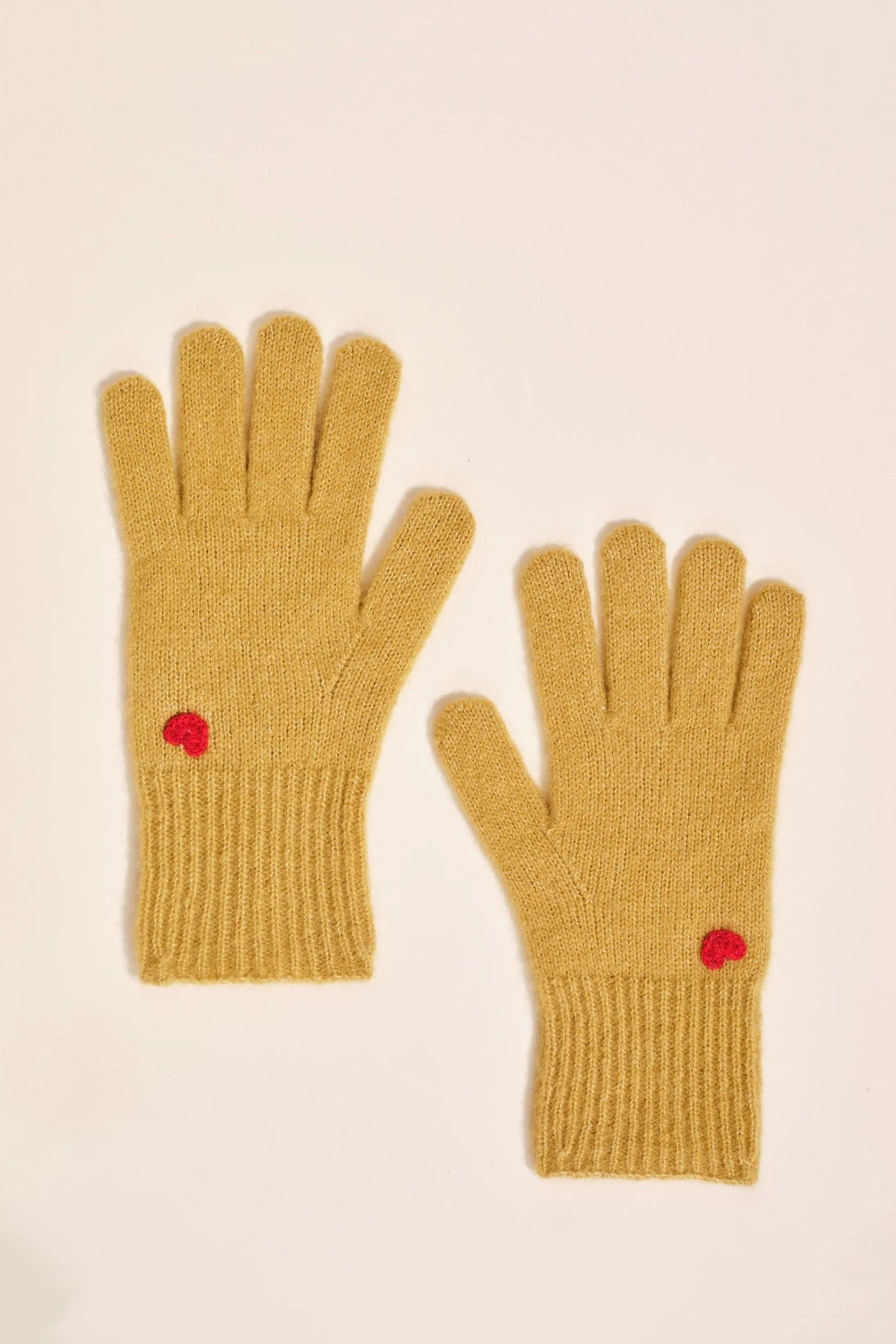 Cashmere Heart Gloves - Amber