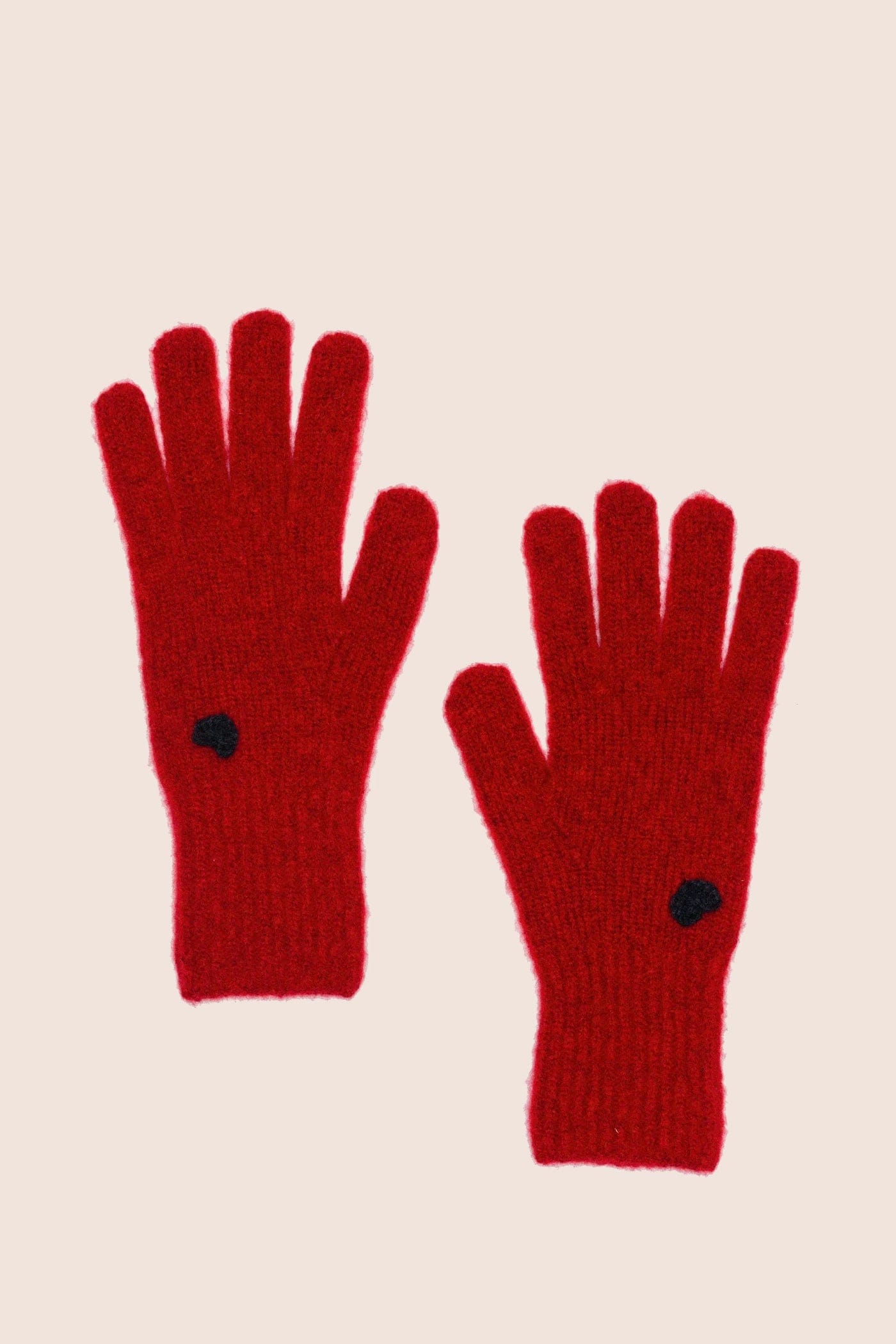 Cashmere Heart Gloves - Red