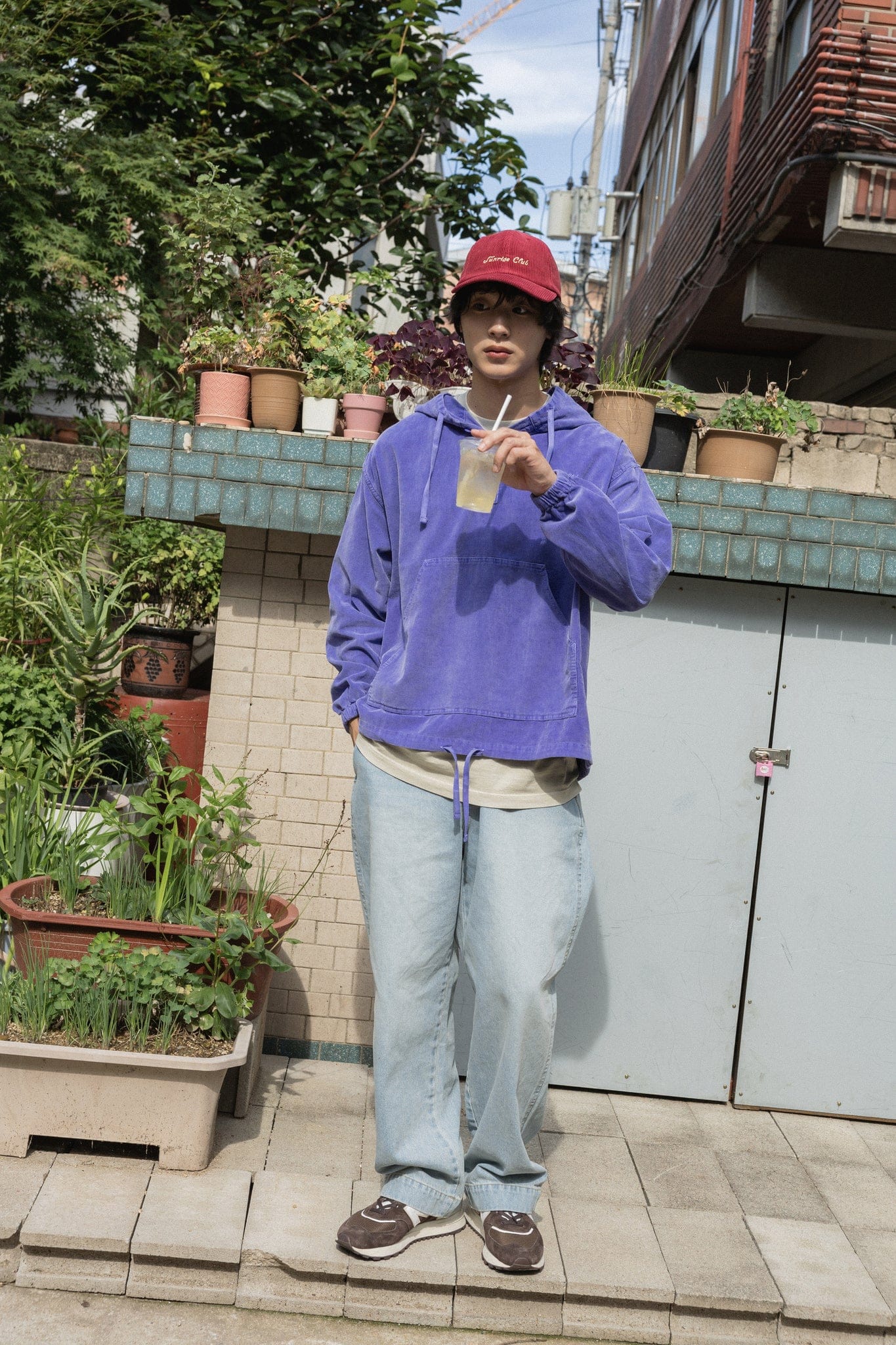 Pigment Corduroy Anorak - Purple