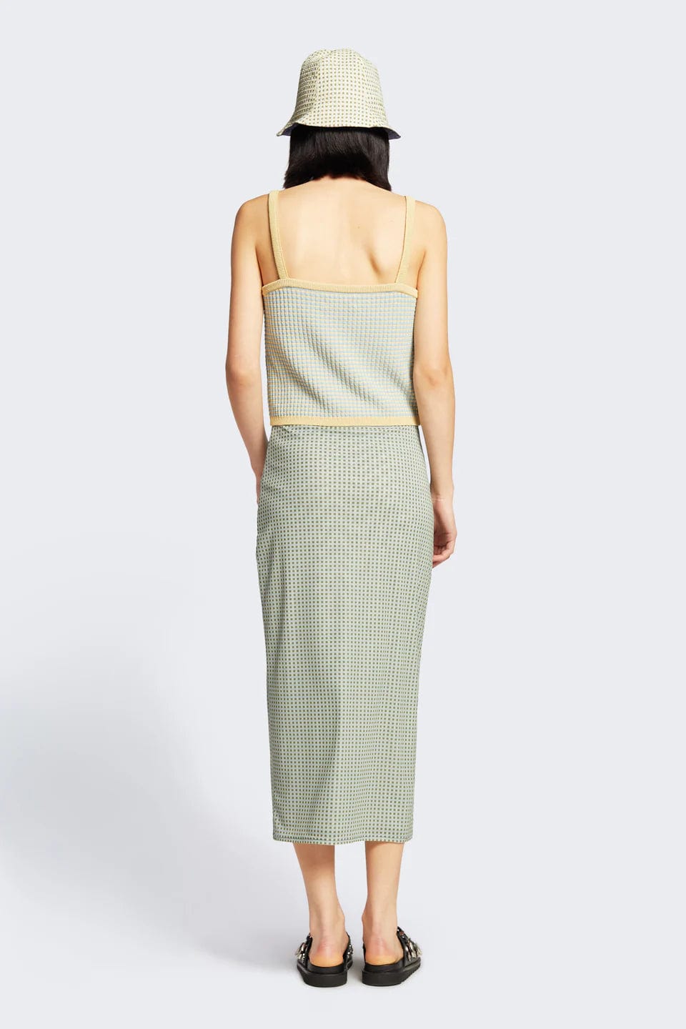 Cure Mesh Skirt - Yellow Check