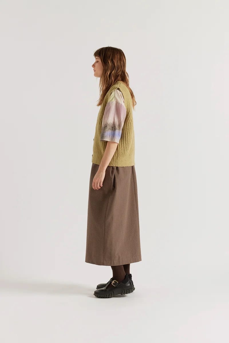 Faint Knit Vest - Pale Chartreuse