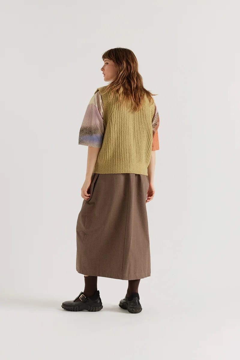 Faint Knit Vest - Pale Chartreuse