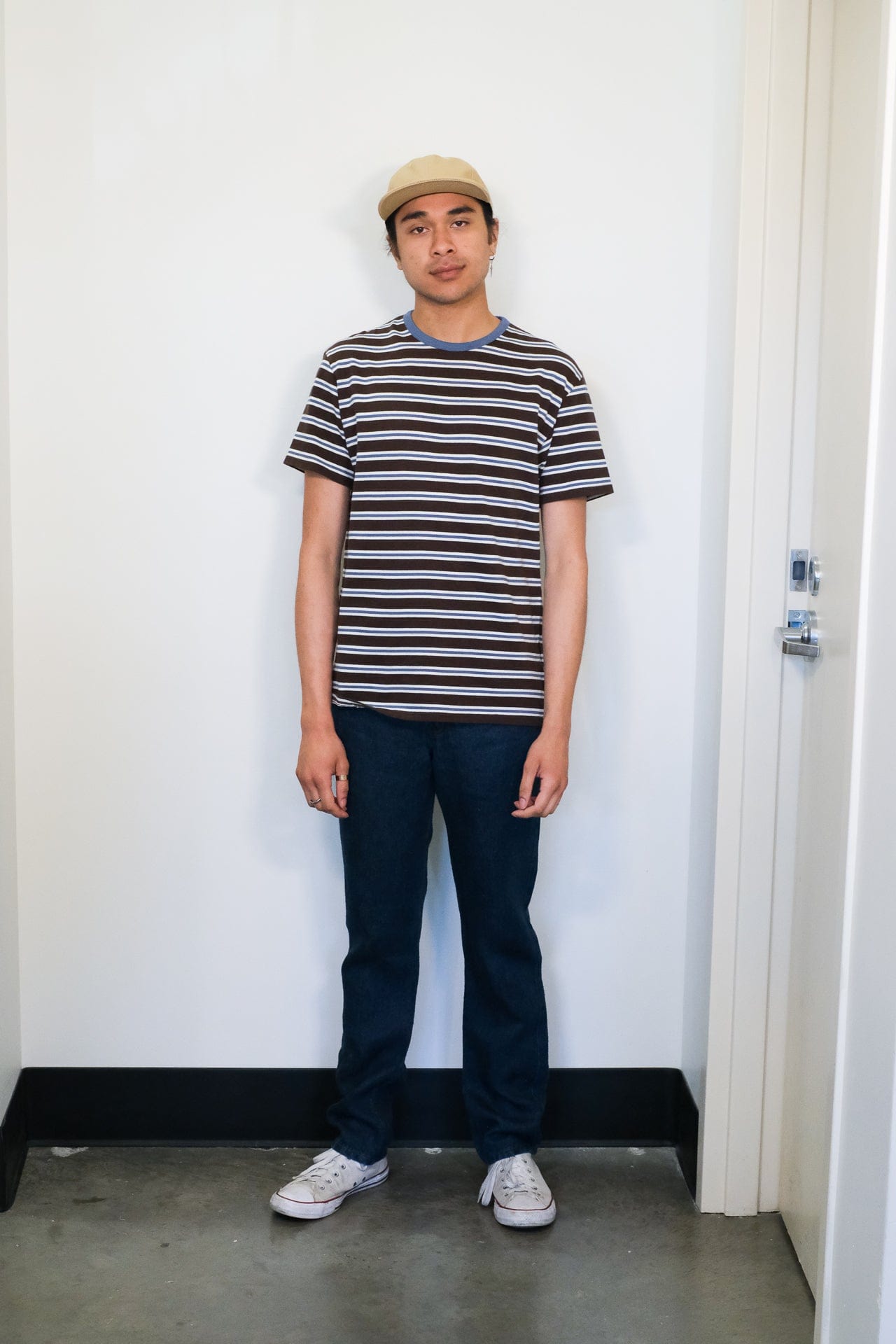 Stripe T-Shirt - Brown / Blue