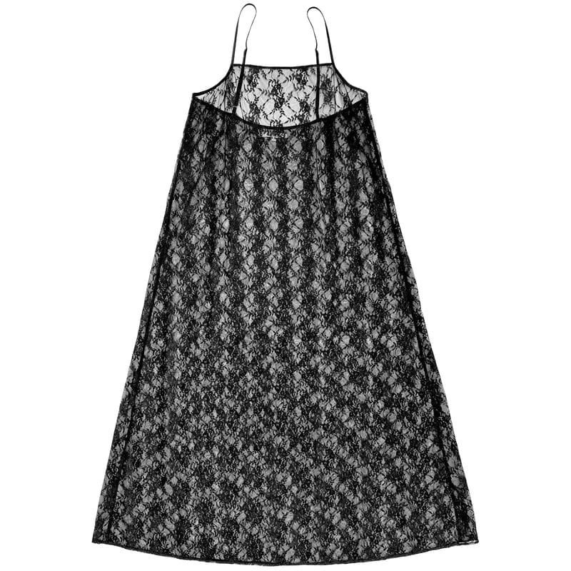 Square Neck Full Dress - Black Lace