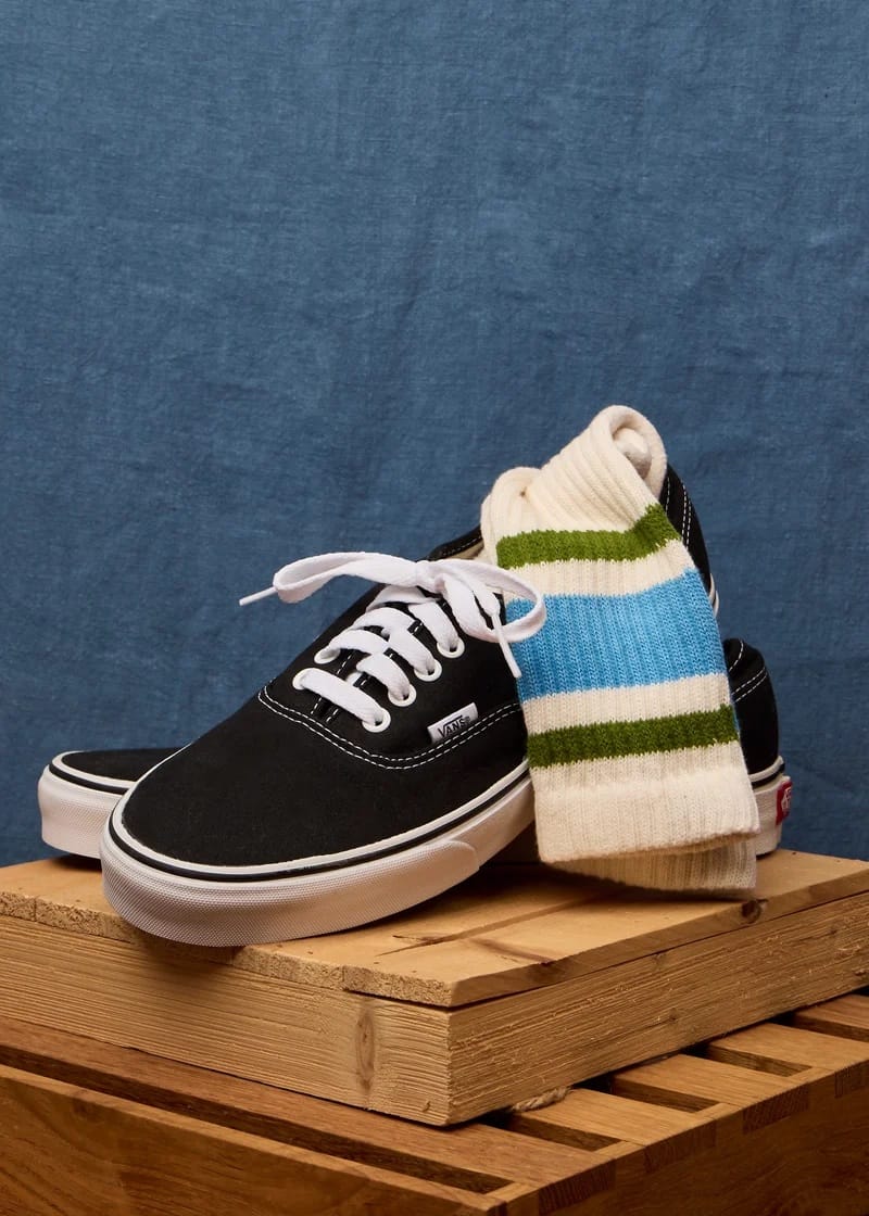 Retro Stripe Crew - Blue / Chive