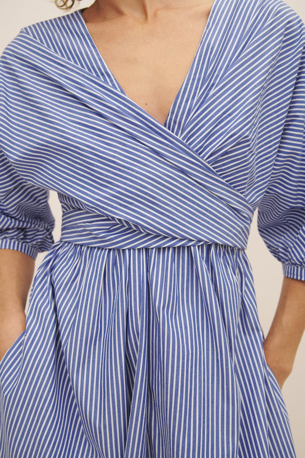 Marta Dress - Blue Stripe