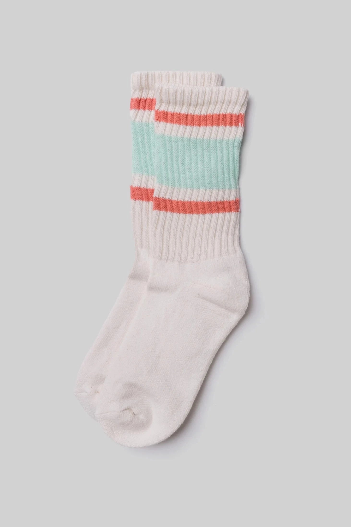 Retro Stripe Crew - Mint / Coral