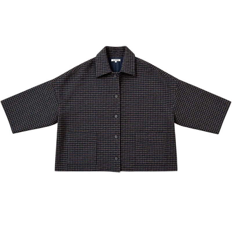 Oversized Shirt Jacket - Marigold/Navy