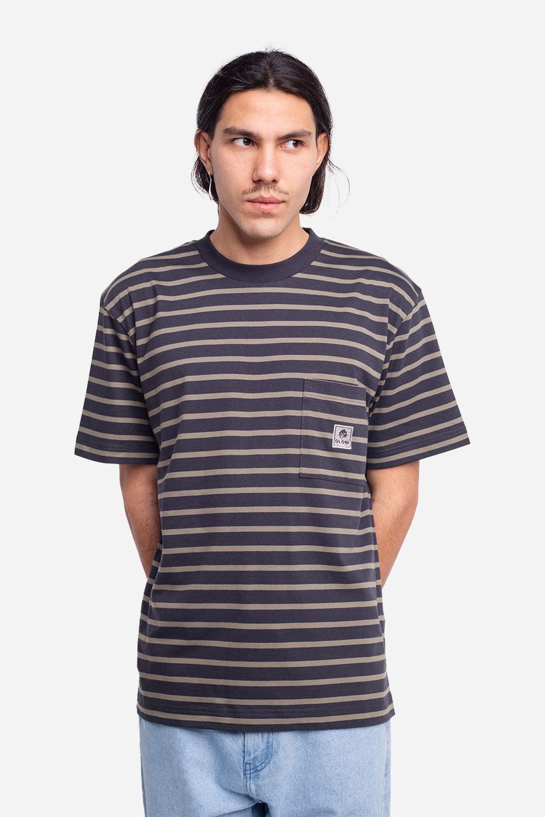 Trega Tee - Carbon Black Stripe