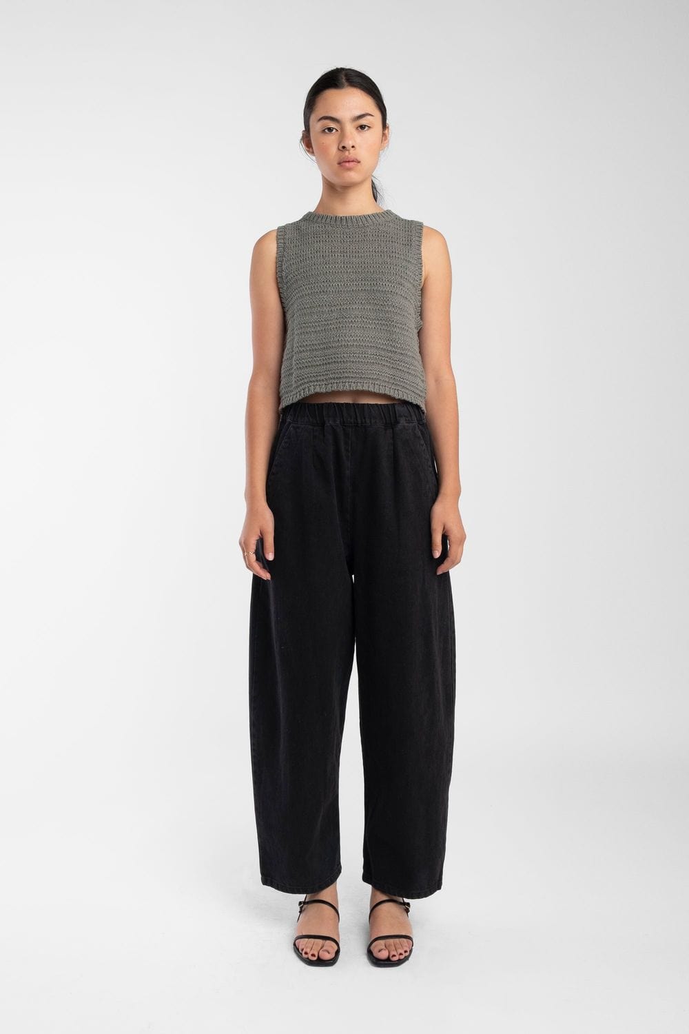 Ribbon Tank - Fog Green