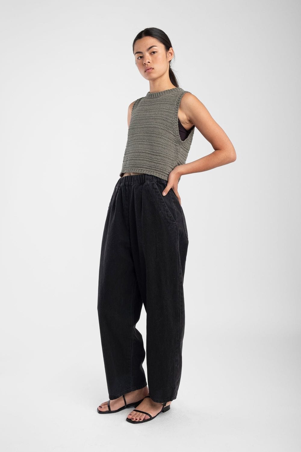 Ribbon Tank - Fog Green