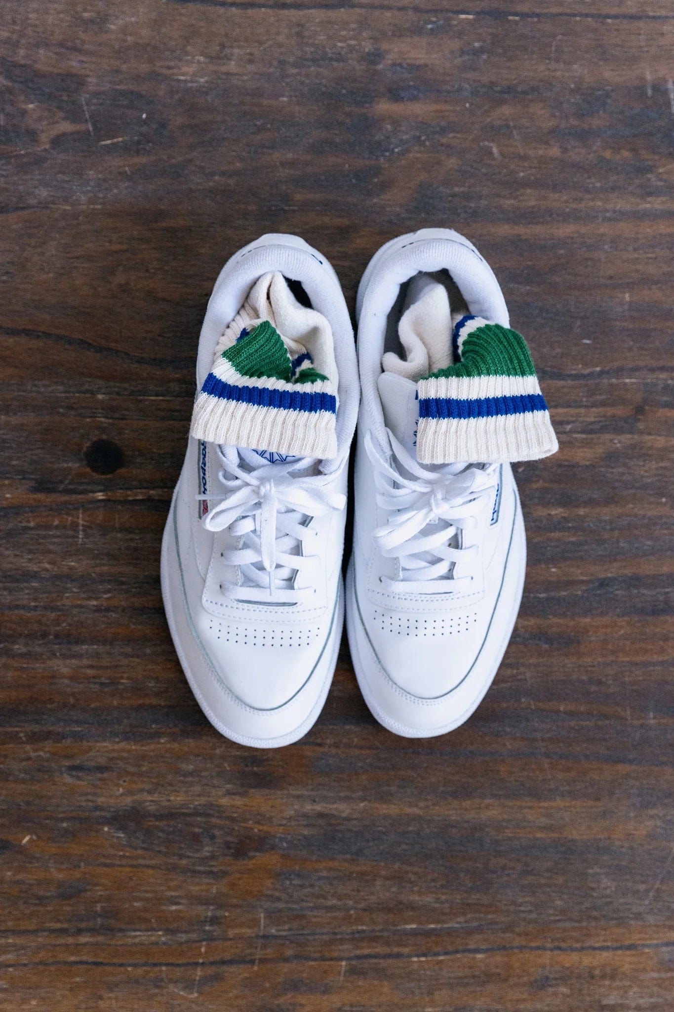 Retro Stripe Crew - Kelly Green / Royal