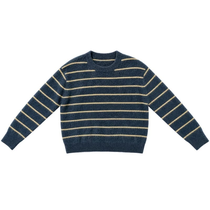 Mohair Pullover - Ocean/Ochre