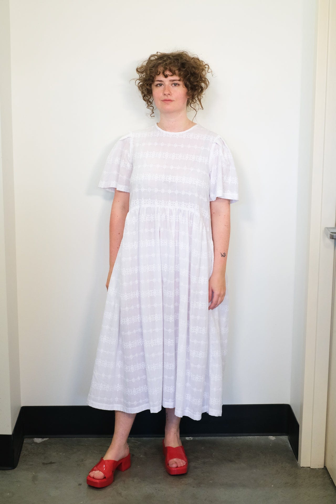 Spring Garden Dress - White Eyelet