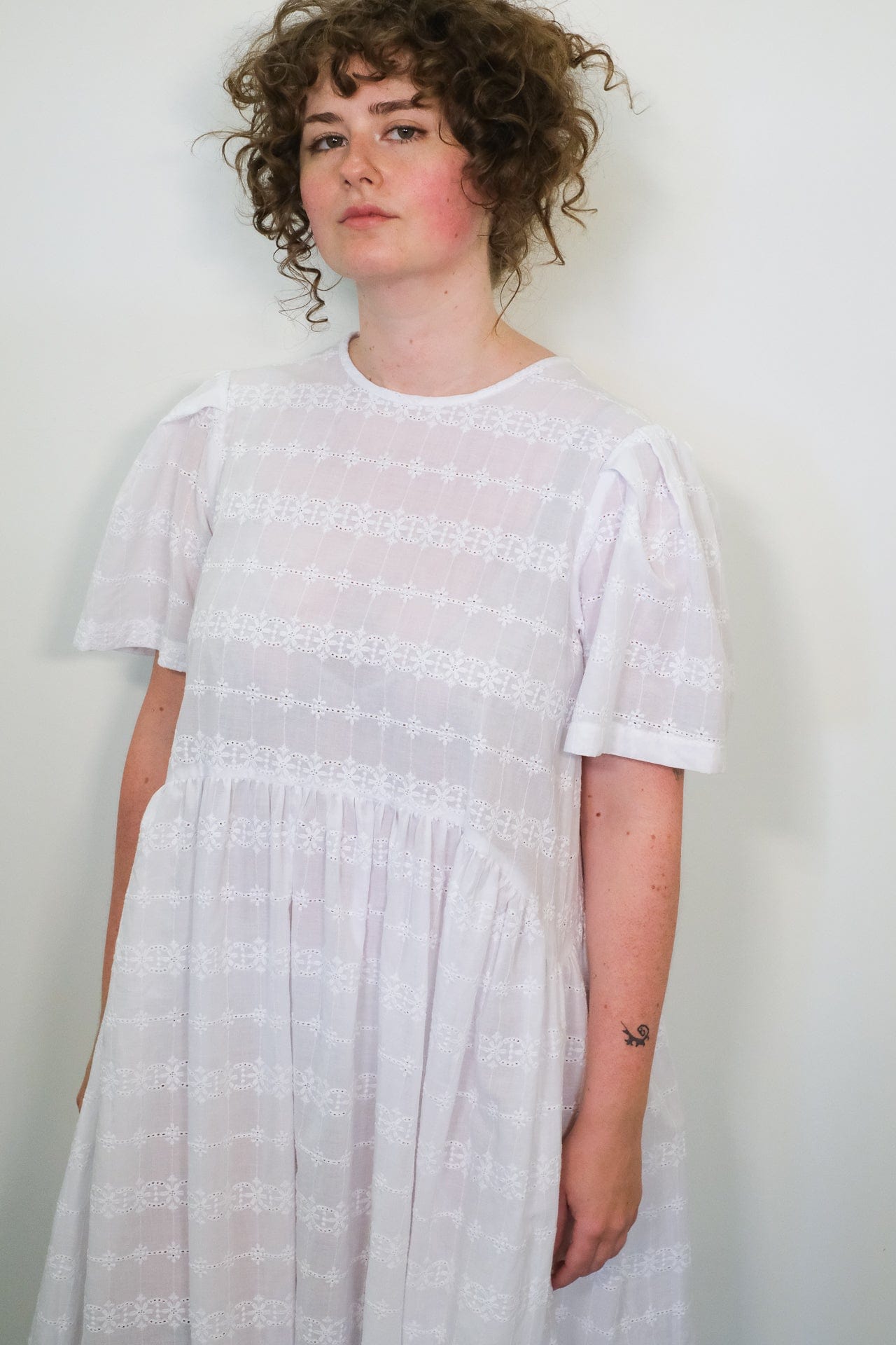 Spring Garden Dress - White Eyelet