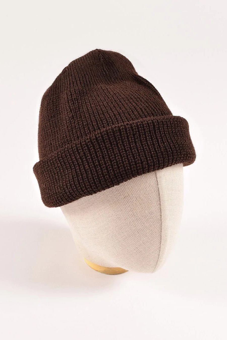 Wool Knit Watch Cap - Brown