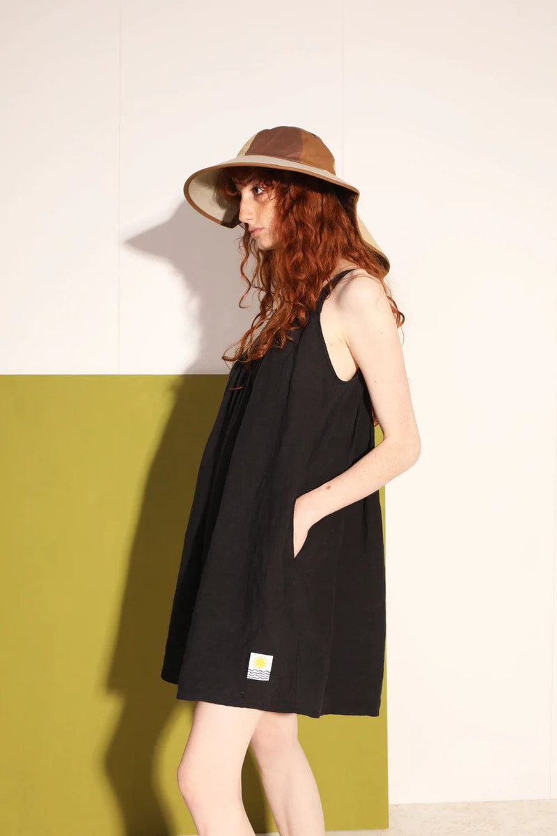 Basic Linen Romper - Black