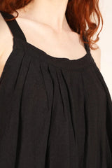 Basic Linen Romper - Black