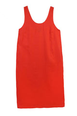 Basic Linen Shift Dress - Vermillion