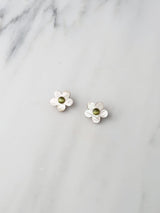 Mini Bloom Studs - White Pearl